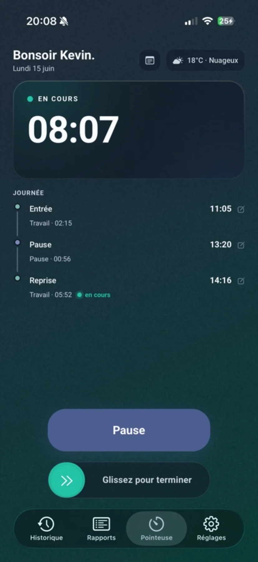 Suivez votre journée en direct