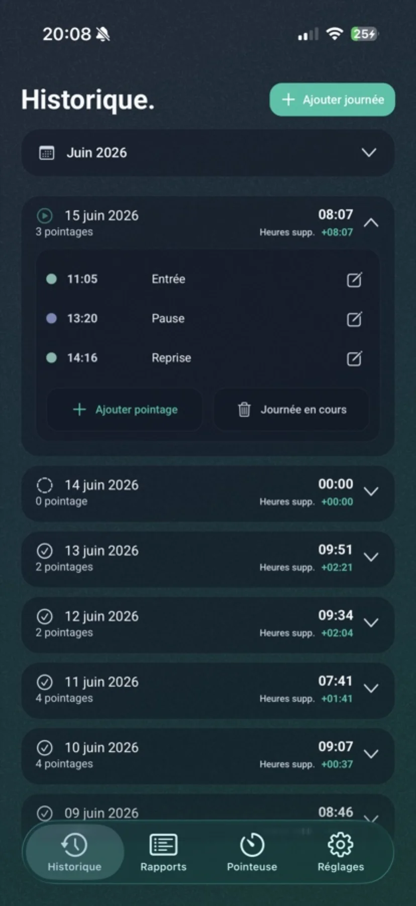 Relisez et corrigez chaque journée